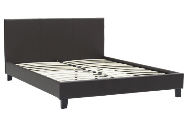 Κρεβάτι Nevil  διπλό 150x200 PU σκούρο καφέ ματ