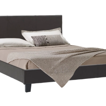 Κρεβάτι Nevil  διπλό 150x200 PU σκούρο καφέ ματ