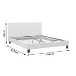 Κρεβάτι Nevil  διπλό 150x200 PU σκούρο καφέ ματ