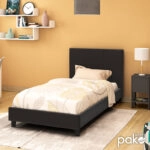 Κρεβάτι Nevil 100x200 PU χρώμα μαύρο ματ