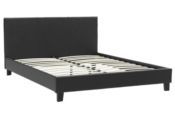 Κρεβάτι Nevil  150x200 PU χρώμα μαύρο ματ