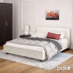 Κρεβάτι Roi  160x200 PU λευκό ματ + αποθηκευτικό χώρο
