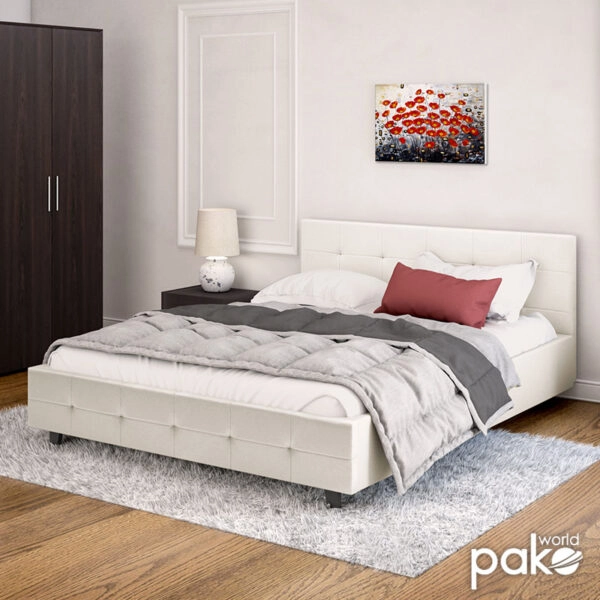 Κρεβάτι Roi  160x200 PU λευκό ματ + αποθηκευτικό χώρο