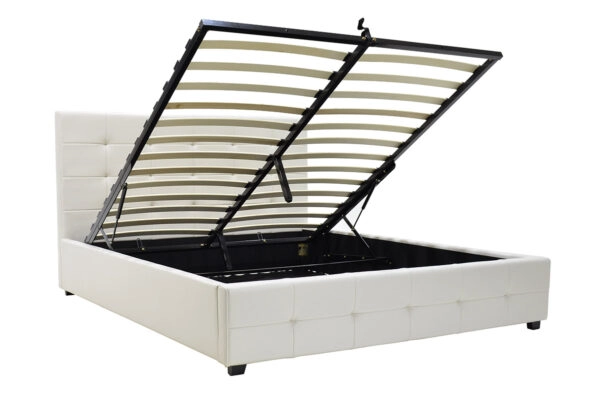 Κρεβάτι Roi  160x200 PU λευκό ματ + αποθηκευτικό χώρο