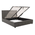 Κρεβάτι Roi 160x200 ύφασμα ανθρακί + αποθηκευτικό χώρο