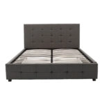 Κρεβάτι Roi 160x200 ύφασμα ανθρακί + αποθηκευτικό χώρο