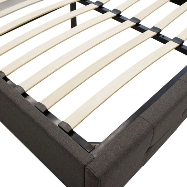 Κρεβάτι Roi 160x200 ύφασμα ανθρακί + αποθηκευτικό χώρο