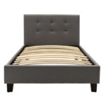 Κρεβάτι Mago  ύφασμα ανθρακί 100x200εκ