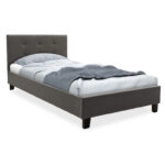 Κρεβάτι Mago  ύφασμα ανθρακί 100x200εκ