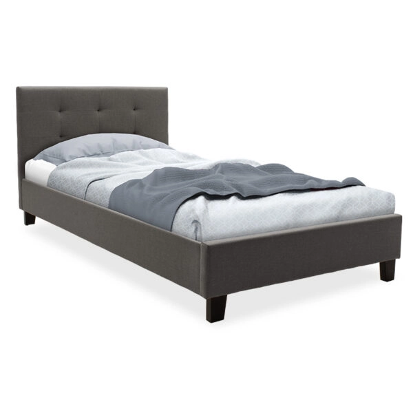 Κρεβάτι Mago  ύφασμα ανθρακί 100x200εκ