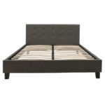 Κρεβάτι Mago  ύφασμα ανθρακί 150x200εκ