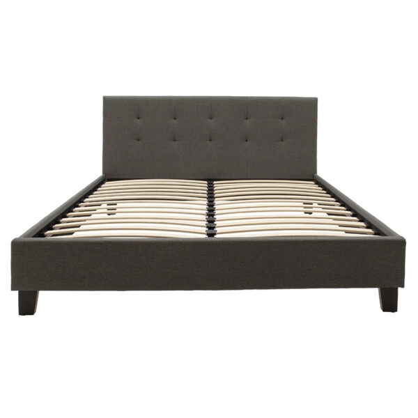 Κρεβάτι Mago  ύφασμα ανθρακί 150x200εκ