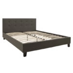 Κρεβάτι Mago  ύφασμα ανθρακί 150x200εκ