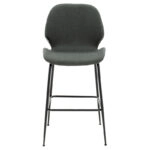 Σκαμπό bar Impel  μεταλλικό μαύρο-ύφασμα ανθρακί