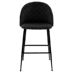 Σκαμπό bar Kudos  μεταλλικό μαύρο-βελούδο μαύρο
