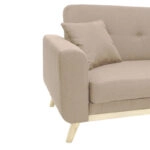 Καναπές-κρεβάτι Carmelo με μπεζ-καφέ ύφασμα 214x80x86εκ