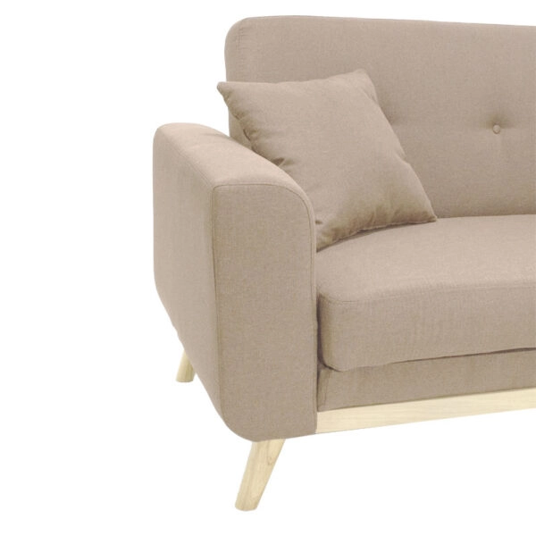 Καναπές-κρεβάτι Carmelo με μπεζ-καφέ ύφασμα 214x80x86εκ