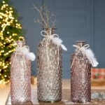 Βάζο  Μπουκάλι Γυαλί 8x25cm Σε 3 Χρώματα