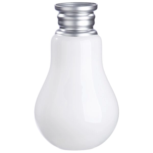 Βάζο Retro Λευκό/Ασημί Γυαλί 36cm