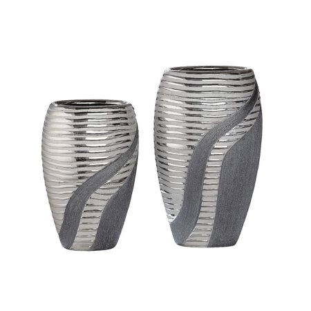 Βάζο  Ασημί/Γκρι Κεραμικό 8.5x14.5x24.5cm