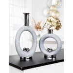 Βάζο Love Γκρι/Ασημί Κεραμικό 7x16x31cm