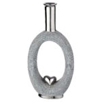 Βάζο Love Γκρι/Ασημί Κεραμικό 7x16x31cm