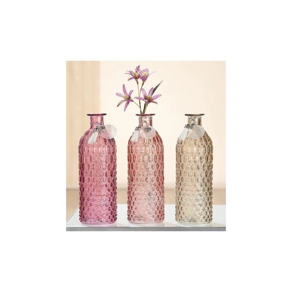 Βάζο Μπουκάλι Γυαλί 20cm Σε 3 Χρώματα