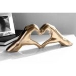 Διακοσμητικό Χέρια Σχηματίζουν Καρδιά Χρυσό Κεραμικό 7x31x11cm
