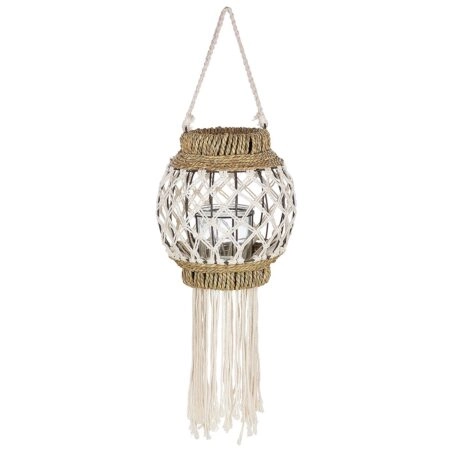 Φανάρι  Καφέ/Λευκό Μπαμπού/Rattan 29cm