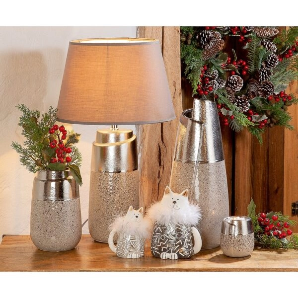 Βάζο ArteLibre Ασημί/Γκρι Κεραμικό 12x12x19.5cm