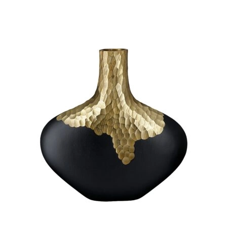Βάζο ArteLibre Χρυσό/Μαύρο Αλουμίνιο 5x30x30cm