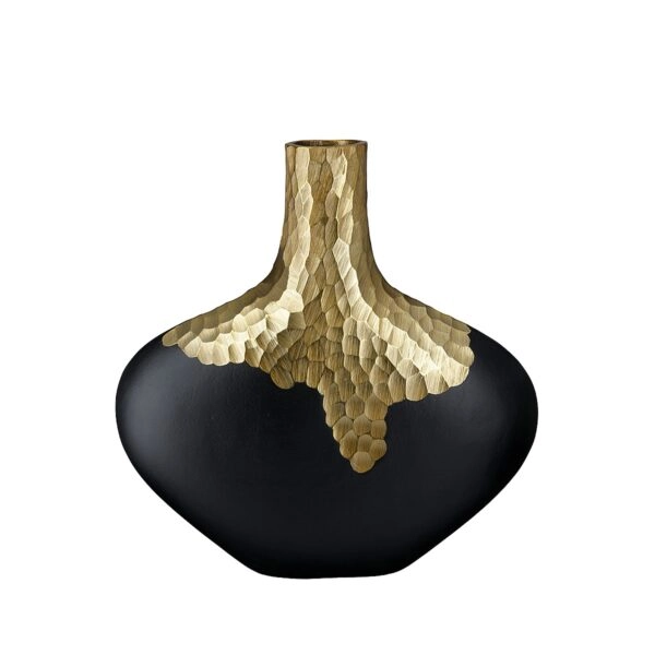 Βάζο ArteLibre Χρυσό/Μαύρο Αλουμίνιο 5x30x30cm