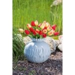 Βάζο Τσαλακωμένο Λευκό Μέταλλο 22cm