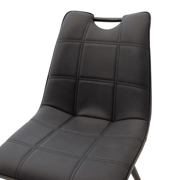 Καρέκλα Nely ανθρακί pu-μαύρο πόδι