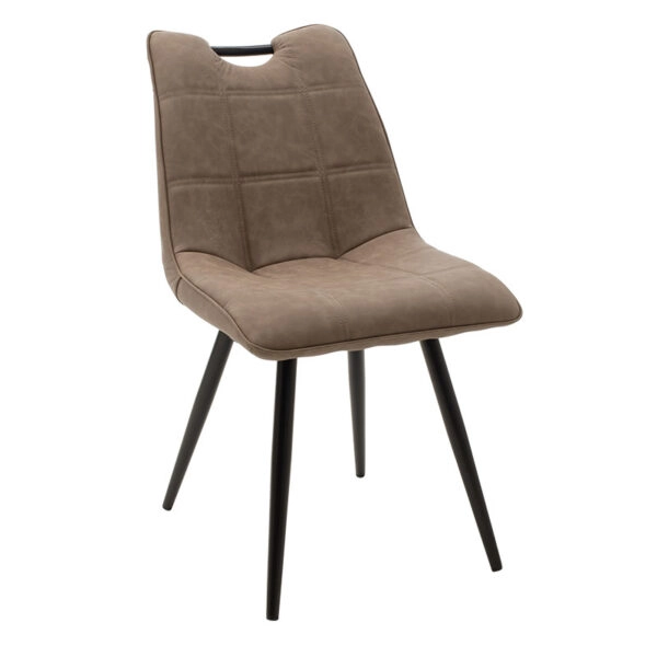 Καρέκλα Nely  PU καφέ antique-μαύρο πόδι