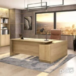 Γραφείο εργασίας επαγγελματικό Amazon  αριστερή γωνία χρώμα sonoma 180x160x76εκ