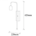Φωτιστικό τοίχου - απλίκα Futura  Ε27 χρώμα χρυσό-μαύρο 22x6x42εκ