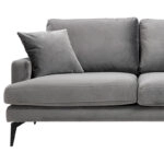 Καναπές 2θέσιοςFortune  βελούδο ανθρακί-μαύρο 175x90x88εκ