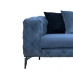 Καναπές 3θέσιος PWF-0579  τύπου Chesterfield ύφασμα ανοιχτό μπλε 237x90x73εκ
