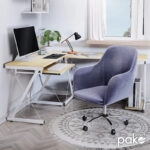 Γραφείο γωνιακό αναστρέψιμο Levi -MDF χρώμα oak-λευκό 158x120x73εκ