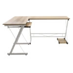 Γραφείο γωνιακό αναστρέψιμο Levi -MDF χρώμα oak-λευκό 158x120x73εκ