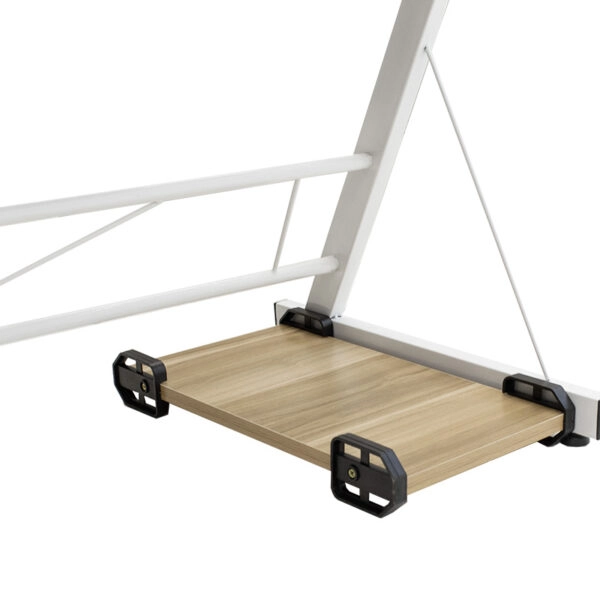 Γραφείο γωνιακό αναστρέψιμο Levi -MDF χρώμα oak-λευκό 158x120x73εκ
