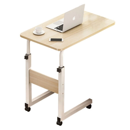 Βοηθητικό τραπέζι Talf  τροχήλατο φυσικό-λευκό 60x40x62-88εκ