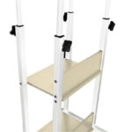 Βοηθητικό τραπέζι Babs τροχήλατο λευκό-φυσικό 60x40x71-92εκ