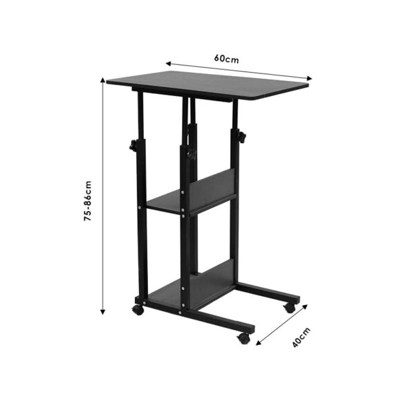 Βοηθητικό τραπέζι Babs τροχήλατο λευκό-φυσικό 60x40x71-92εκ