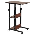 Βοηθητικό τραπέζι Babs  τροχήλατο καρυδί-μαύρο 60x40x71-92εκ