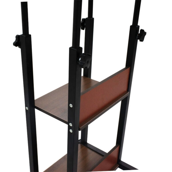 Βοηθητικό τραπέζι Babs  τροχήλατο καρυδί-μαύρο 60x40x71-92εκ