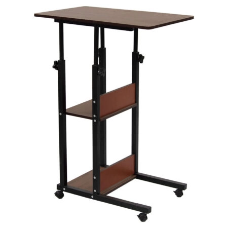 Βοηθητικό τραπέζι Babs  τροχήλατο καρυδί-μαύρο 60x40x71-92εκ