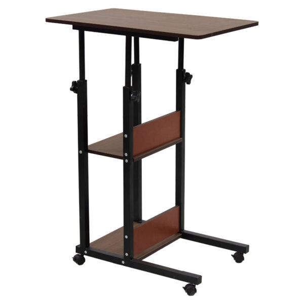 Βοηθητικό τραπέζι Babs  τροχήλατο καρυδί-μαύρο 60x40x71-92εκ