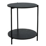 Βοηθητικό τραπέζι Rhythm MDF μαύρο μαρμάρου-μαύρο Φ48x60cm